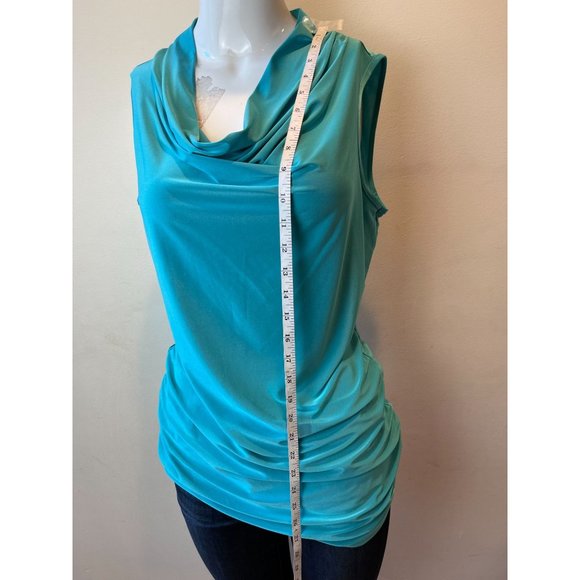 Dana Buchman Womens Common T-Shirt Cowl Neck Sleeveless Sky Blue Size Small - Picture 5 of 8